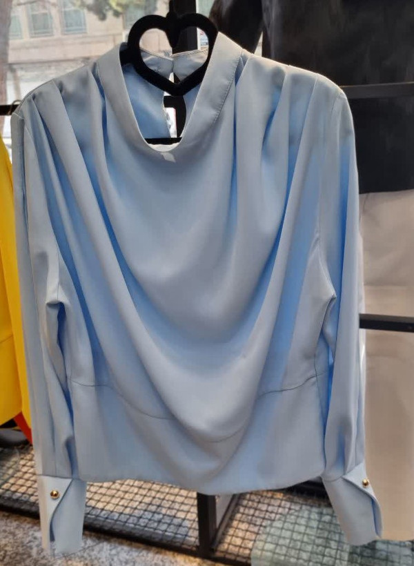 شومیز کرپ مصری سرشانه پیلی