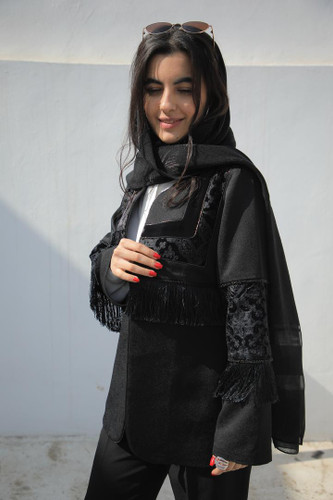 کت یقه مخمل ریسه ای