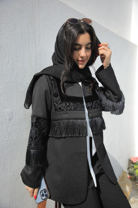 کت یقه مخمل ریسه ای