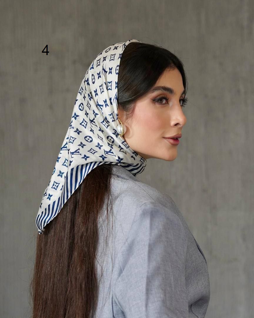 مینی اسکارف ابریشم مام LV طرح 4