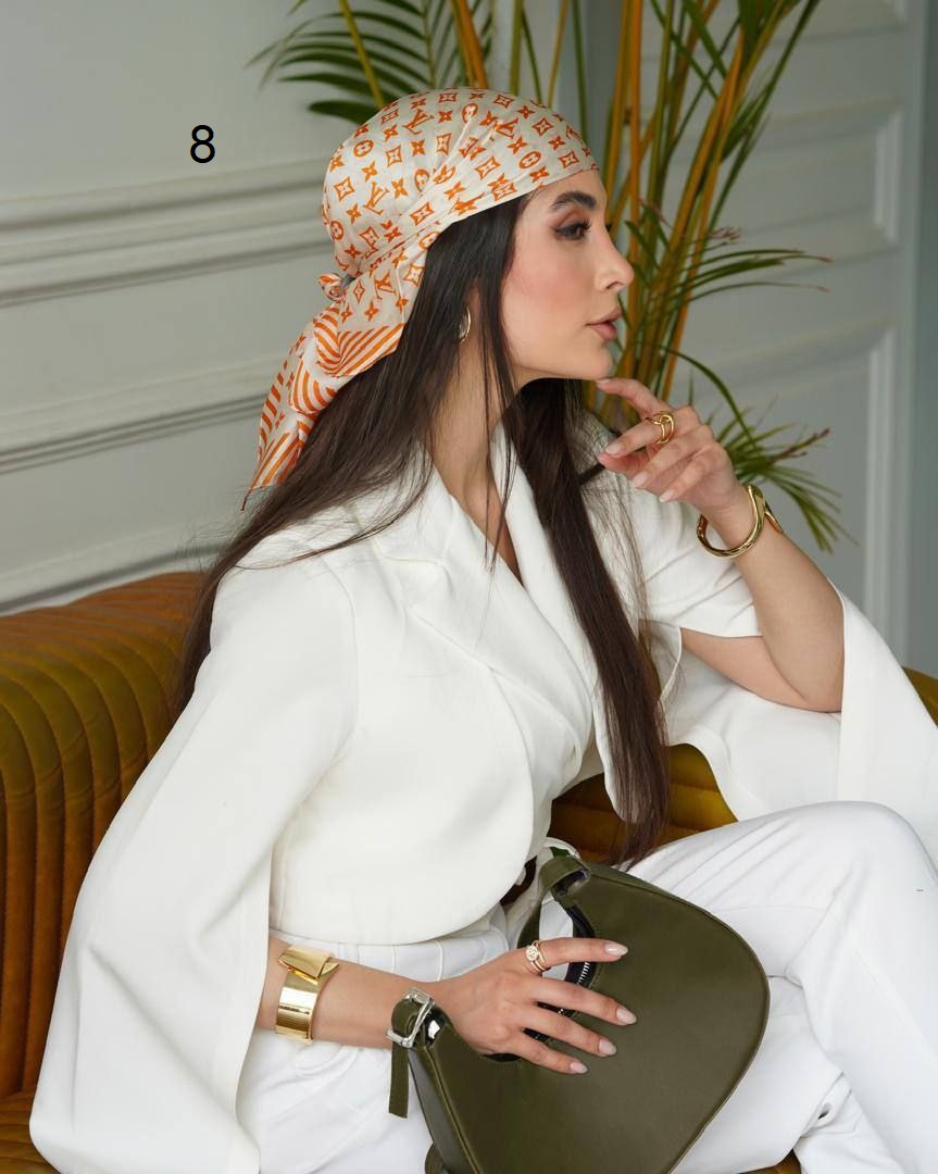 مینی اسکارف ابریشم مام LV طرح 8