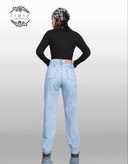 شلوار جین راسته آبی یخی