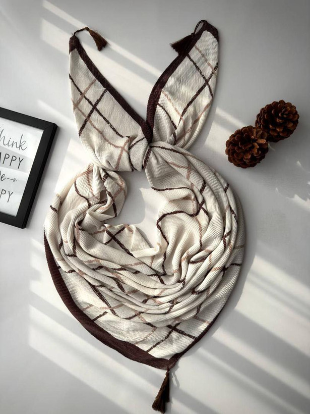 روسری پلیسه نخی پاییزه قواره140