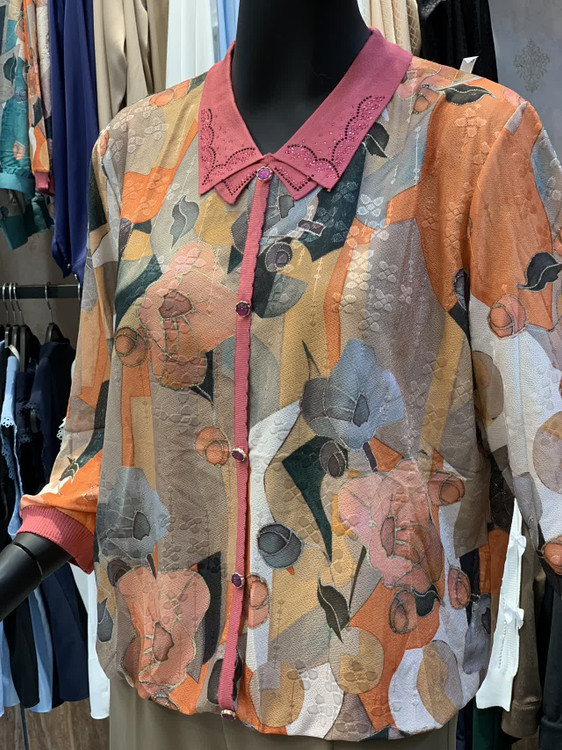 بلوز کریستال وارداتی یقه ب قواره بزرگ