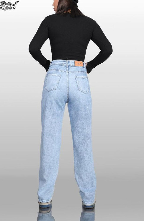 شلوار جین راسته آبی یخی