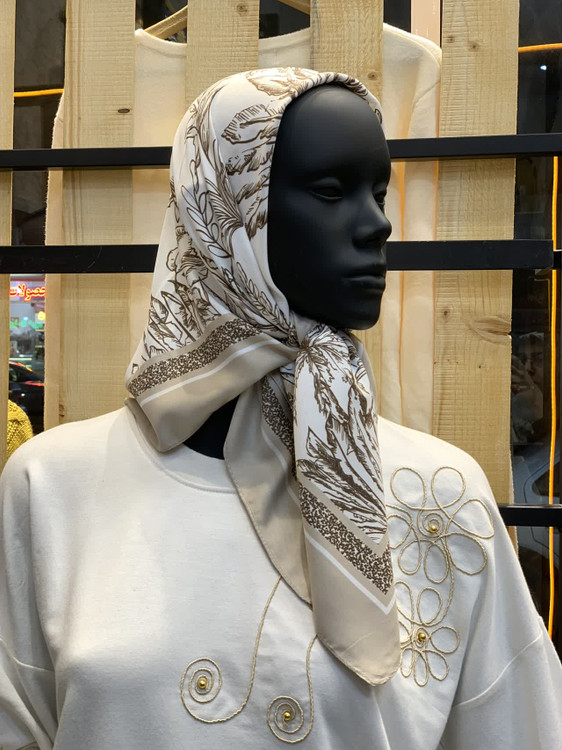 مینی اسکارف ابریشم تویل ایرانی