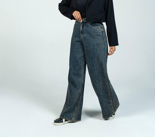 شلوار جین واید آبی تینت موکا