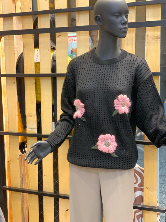 بافت لانه زنبوری طرح گل صادراتی