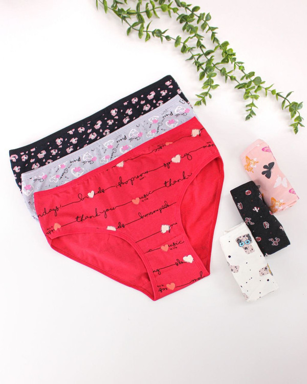 شورت نخ پنبه طرح دار میسپل پک 6 عددی