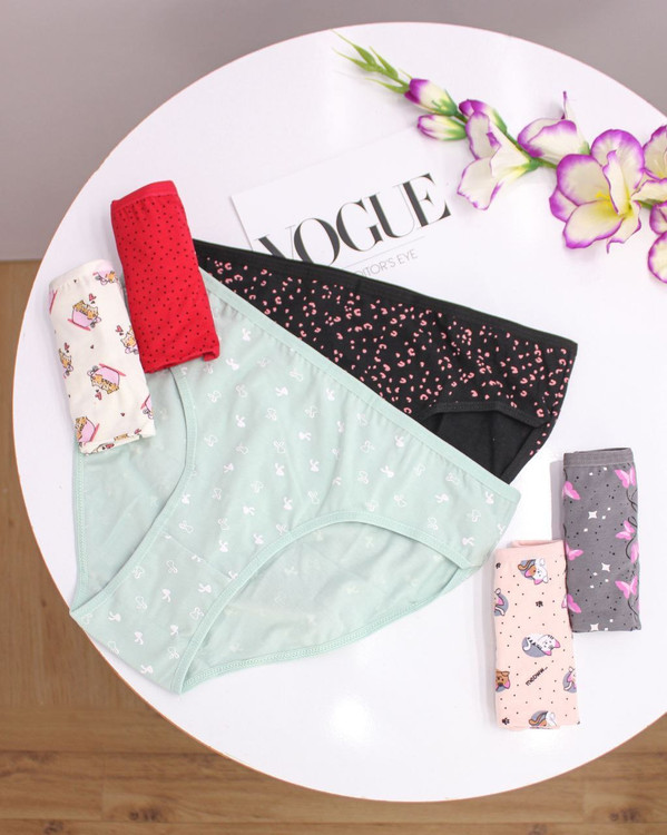 شورت نخ پنبه طرح دار میسپل پک 6 عددی