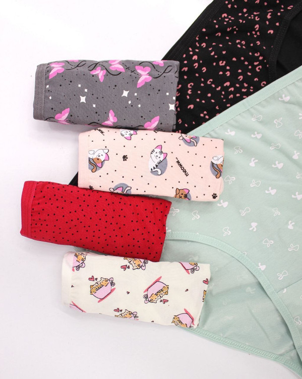 شورت نخ پنبه طرح دار میسپل پک 6 عددی